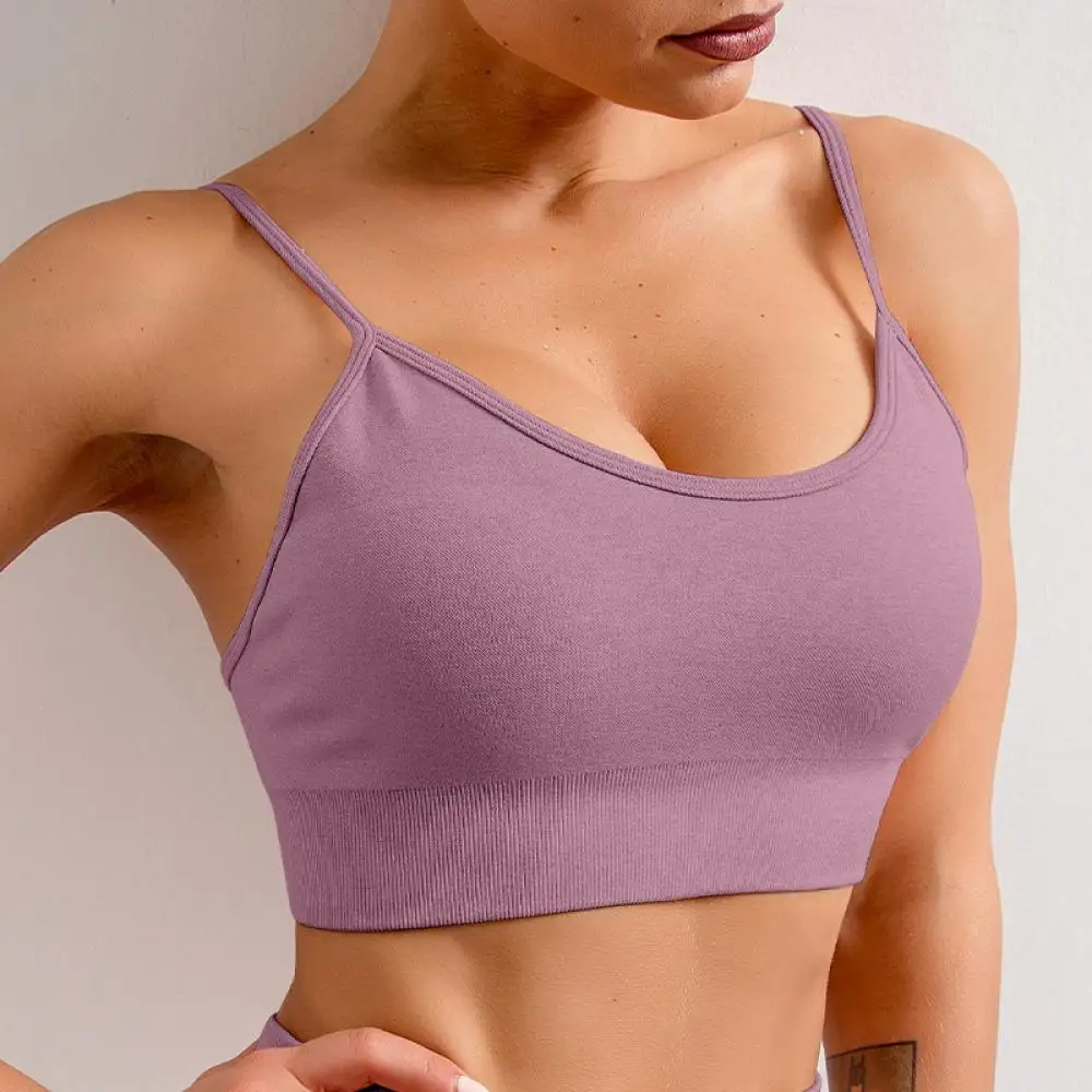 

2021 New Sports Bra with Chest Pad Without Steel Ring Shockproof Backless Bra Yoga Vest Women