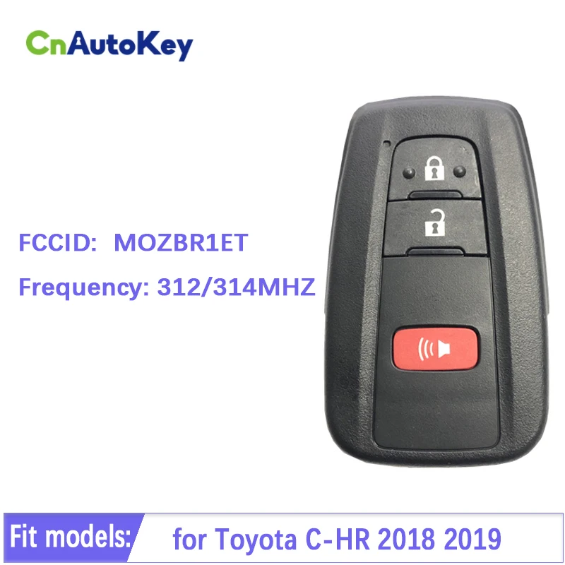 

CN007181, 3 кнопочный смарт-датчик приближения, 314,3 МГц, чип 8A для Toyota дистанционный ключ-брелок от машины 2018 2019, FCC, модель BR1ET