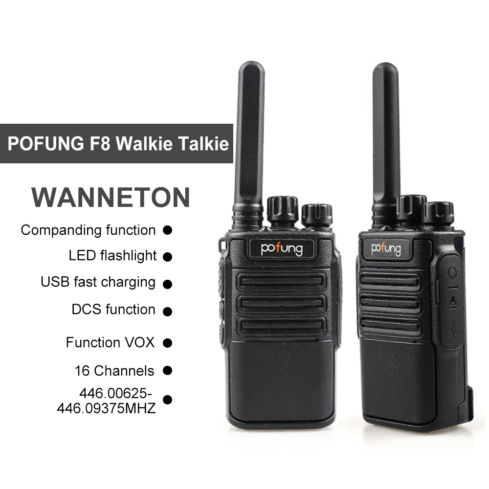 F8 2 шт Мини иди и болтай Walkie Talkie “иди 16CH Портативный Карманный приемопередатчик VOX