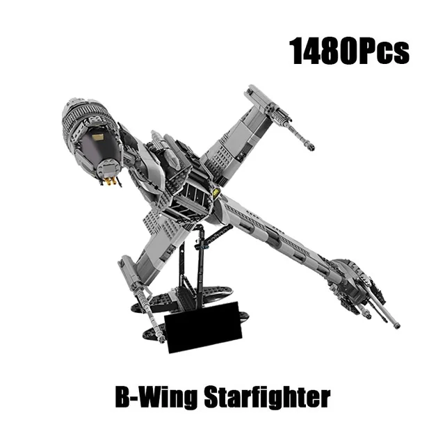В наличии 1487Pcs Star Plan The B-Wing Starfighter Mobile 10227 MOD Ver. Строительный блок MOC-05045 Space Wars