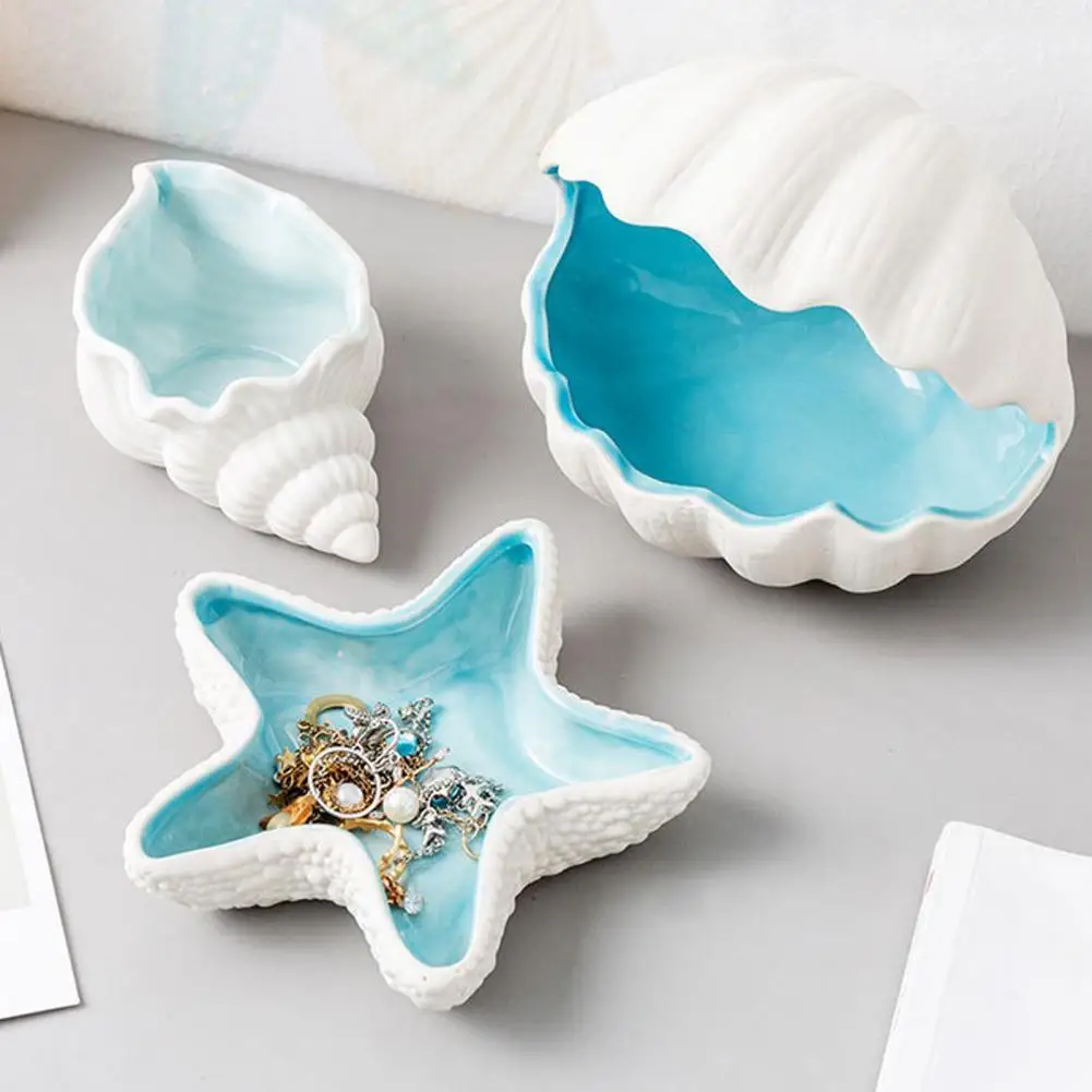 

Керамические обеденные тарелки в форме ракушки в скандинавском стиле, поднос для салата, разноцветная керамическая тарелка с морскими звездами, столовая посуда