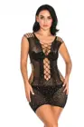 Ночная рубашка женская, черная, прозрачная, сетчатая, без рукавов, с открытой спиной