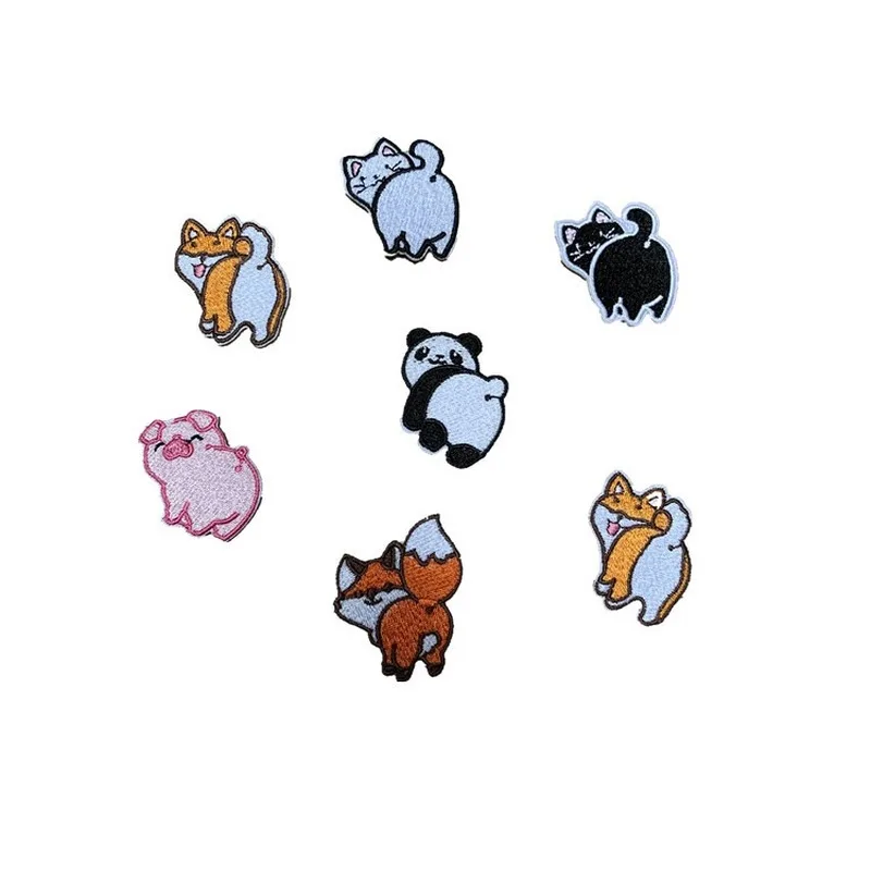 

100pcs/lot Embroidery Patch animal Pig puppy Dog Jacket Jean Backpack Clothing Decoration Accessory Iron Heat Transfer Applique