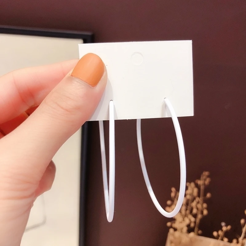 6CM Big Circle Hoop Earrings For Women Korean Yellow Green Colorful Hoop Earring Female Brincos Fashion Jewelry Gifts