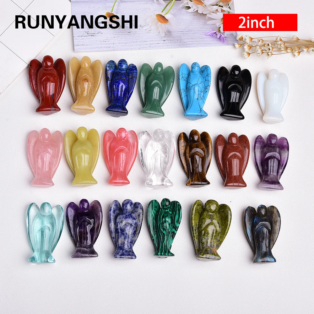 1 шт. фигурка ангела хранителя из натурального кристалла аметист розовый кварц