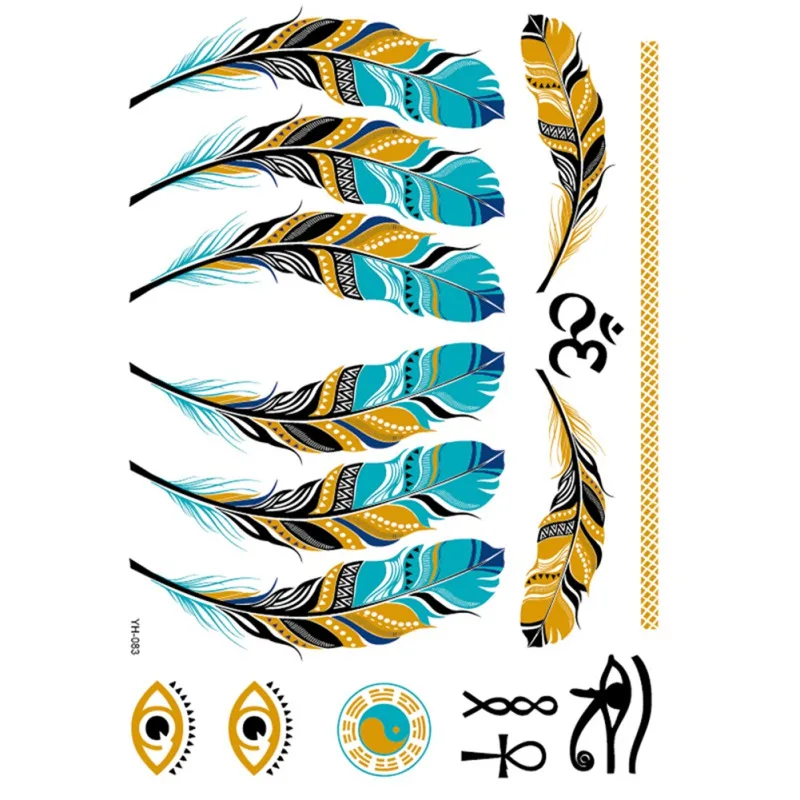 Boho Ethnic Style Fake Tattoos Stickers Unisex Temporary Sticker Mystic Colorful Beauty Body Art Pattern:# | Красота и здоровье