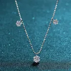 Ожерелье с кулоном из серебра 925 пробы с превосходным бриллиантом, 4 карата D