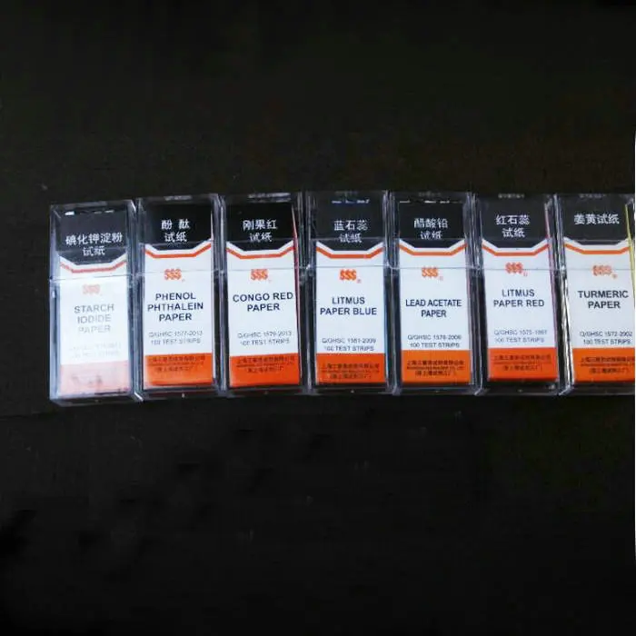 10box/lot (1000strips) Phenol phthalein/Congo red/Lead acetate/turmeric/litmus paper red/litmus blue/starch iodide Paper |
