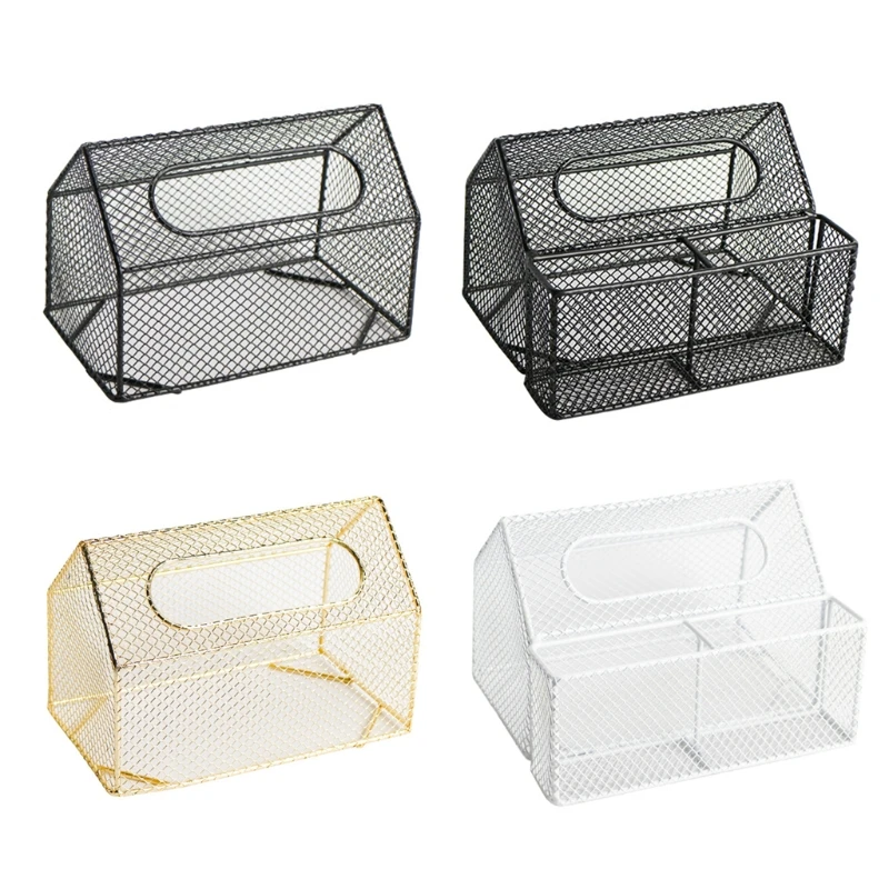 

2021 Simple Household Desktop Tissue Box with Storage Basket Removable Paper Holder Napkins Case Home Small Items Organizer Desk