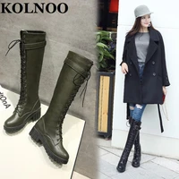 kolnoo new winter style womens thick heels boots ridding knight sexy martin boots eurolish large size 32 46 fashion knee shoes