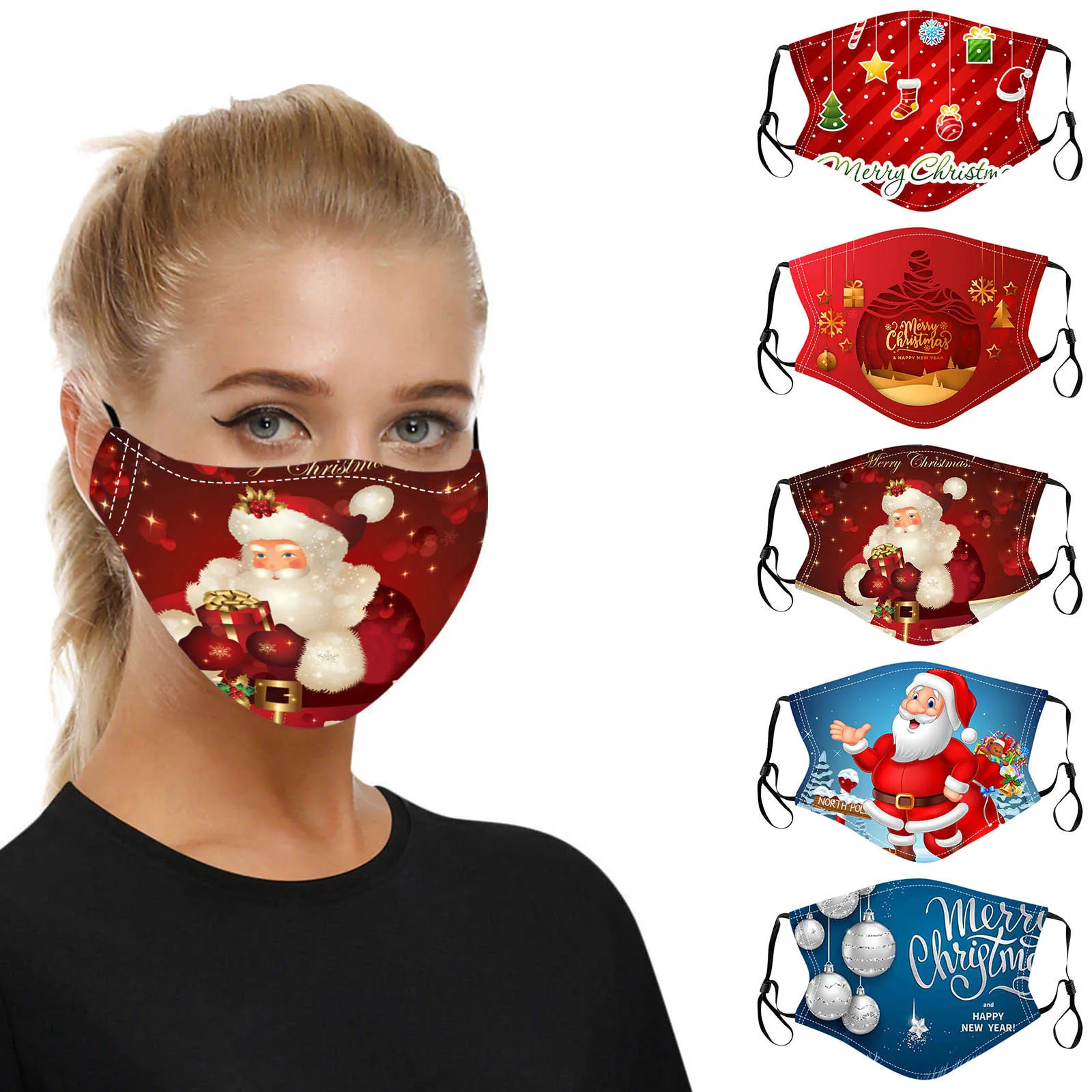 

Adult Christmas Mouth Mask For Protection Mask Washable Earloop Mask Mouth Masque Mondkapjes Gift Doorzichtige Mondkapjes