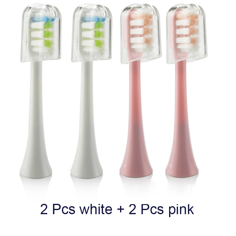 2 pink and 2 white Насадки для электрической зубной щетки Улучшенная Глубокая чистка мягкой щетиной Сменная головка щетки совместима с Xiaomi SOOCARE SOOCAS X3 - Цвет: 2 pink and 2 white