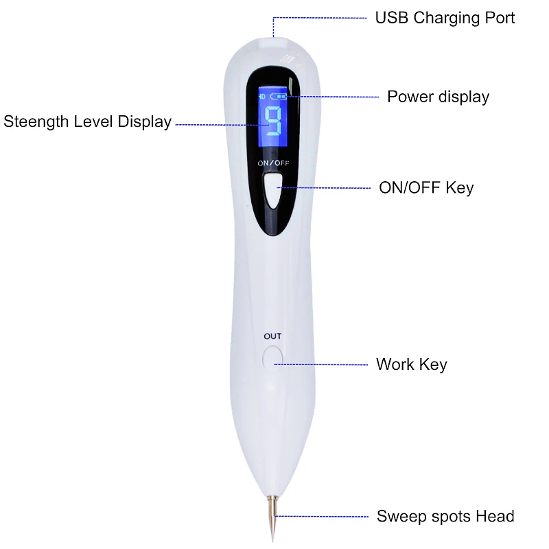 9 уровней жидкокристаллическая Лазерная плазменная ручка машина для удаления