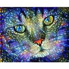 Алмазная вышивка с изображением кота, вышивка крестиком, абстрактная мозаика для домашнего декора, животных, алмазная картина для творчества 5D