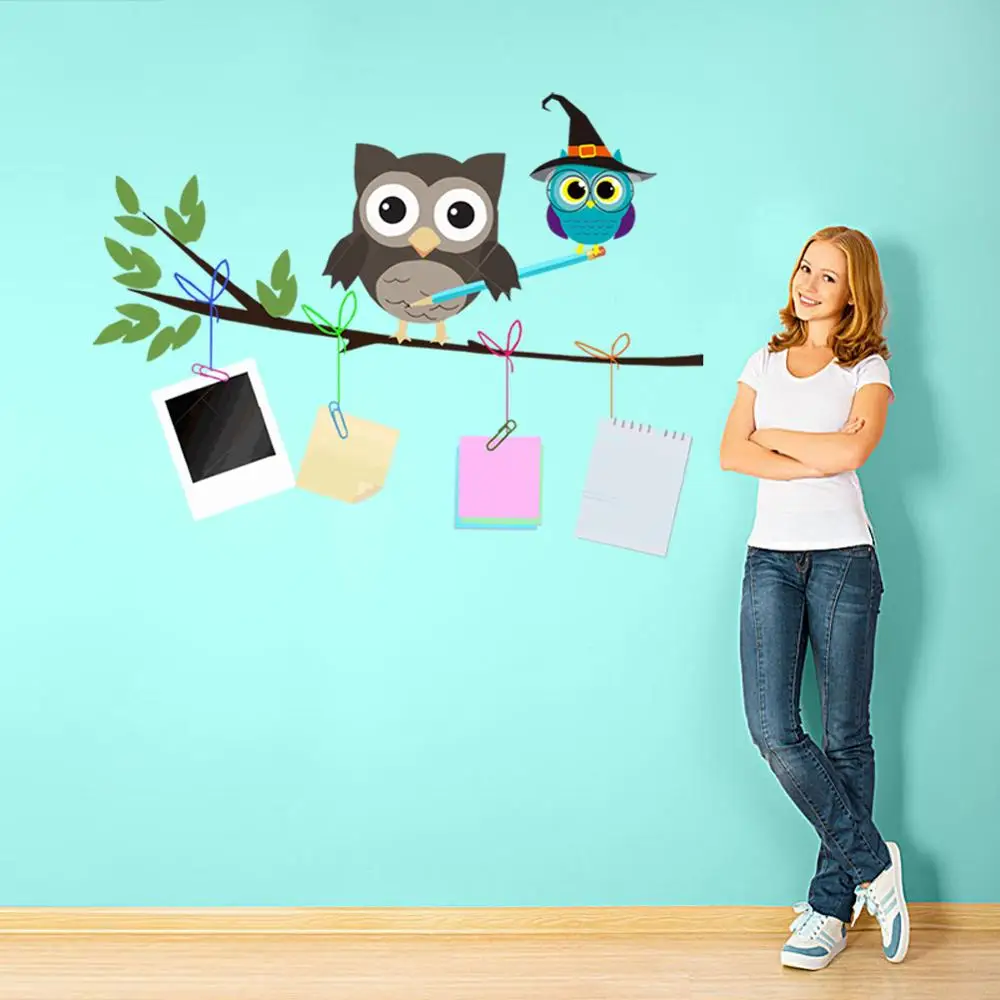 

Cartoon hand Drawn Owl Wall Sticker for kids baby children rooms background home decoration Mural Art Decals Nursery stickers