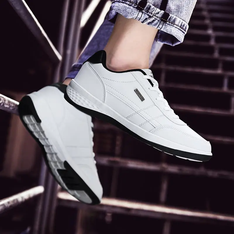Спортивная обувь из искусственной кожи мужские кроссовки для бега мужская белые