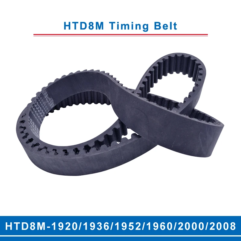 

timing belt HTD8M-1920/1936/1952/1960/2000/2008 teeth pitch 8mm circular teeth belt width 20/25/30/40mm for 8M timing pulley
