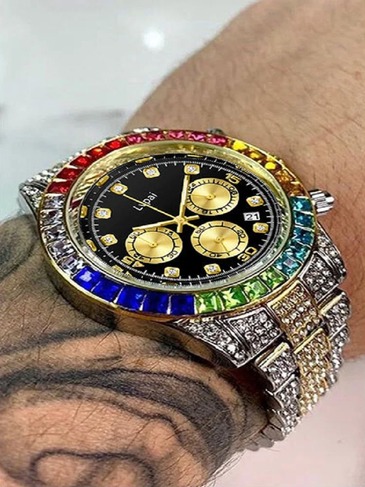 Часы наручные мужские с браслетом из нержавеющей стали роскошные брендовые