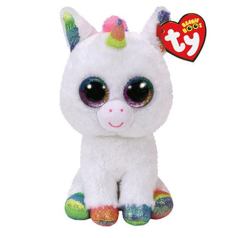 15 см TY Beanie Boo's большие глаза Цвет Белый Единорог серия Зебра Коза плюшевая ткань