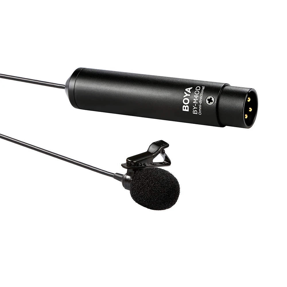 BOYA BY M4C & M4OD Phantom Power Clip On Cardioid XLR Lavalier Mic с пушкой для камеры видеокамеры ZOOM H4n H5 H6