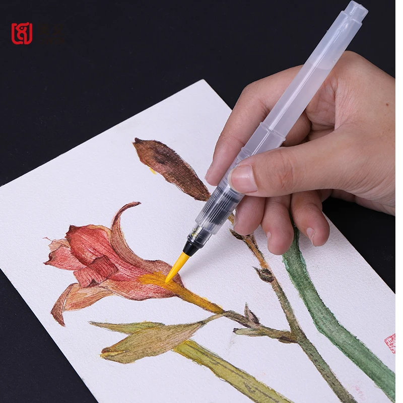 Высококачественные нейлоновые перьевые ручки с водяной щеткой Paul Rubens для