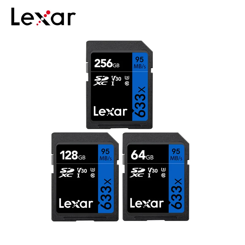 Оригинальный Lexar памяти SD карты 128 Гб 64 U3 SDXC 32GB U1 SDHC высокое Скорость Макс 95 МБ/с.