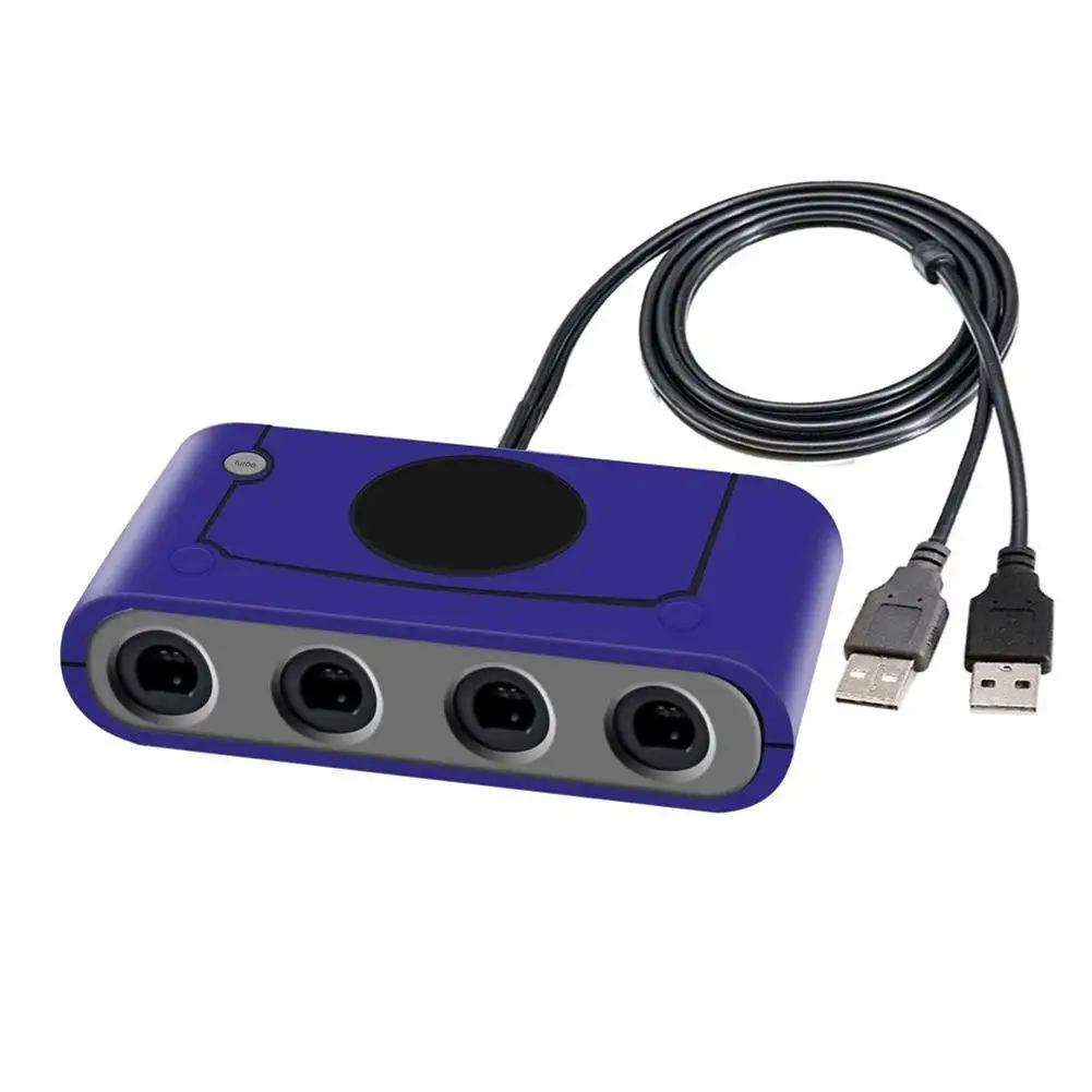 Фиолетовый адаптер контроллера Gamecube с usb-разъемом для переключателя ПК и WII U для игровой адаптер рукоятки