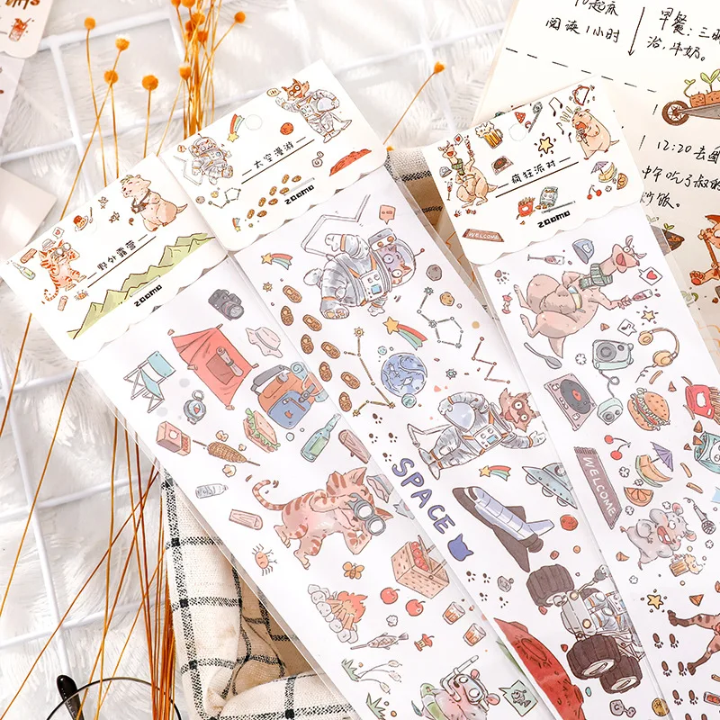 

New Kawaii Animal Totems Washi Tape Series 65*35mm Washi Office Adhesiva Tape Stickers Scrapbooking Decorative School Supplies