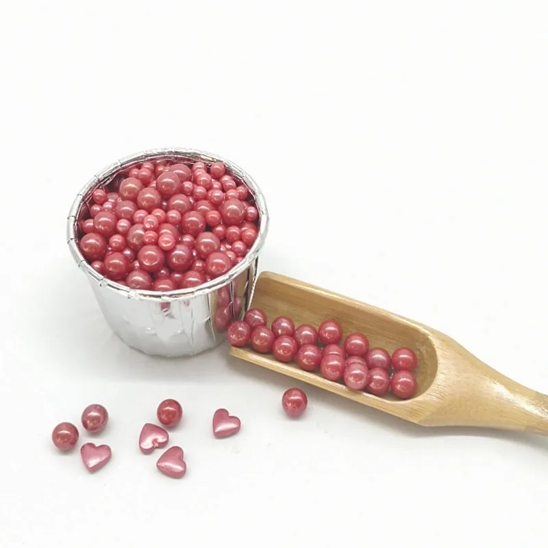 Съедобные красные бусины 50 г жемчужный сахарный шар помадка сделай сам для