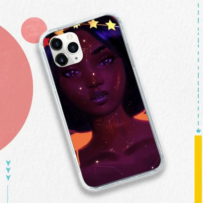 

Black Women Afro Girls fashion beautiful Phone Case for iPhone 11 12 pro XS MAX 8 7 6 6S Plus X 5S SE 2020 XR