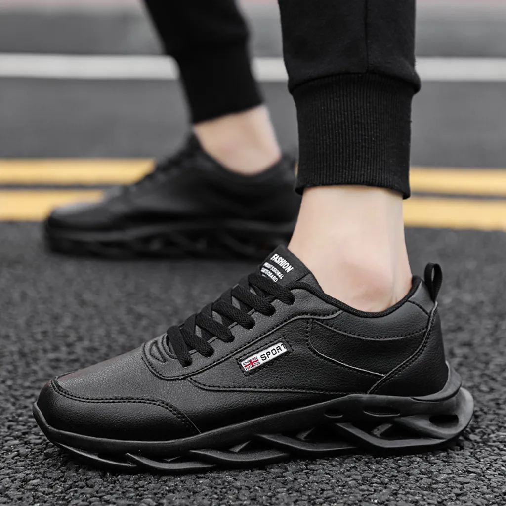 SAGACE/Мужская обувь Повседневная дышащая на плоской подошве из искусственной кожи