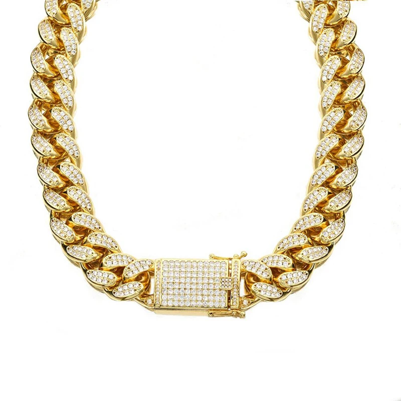 

18MM Gold Hip Hop Thick Necklace 210325-02