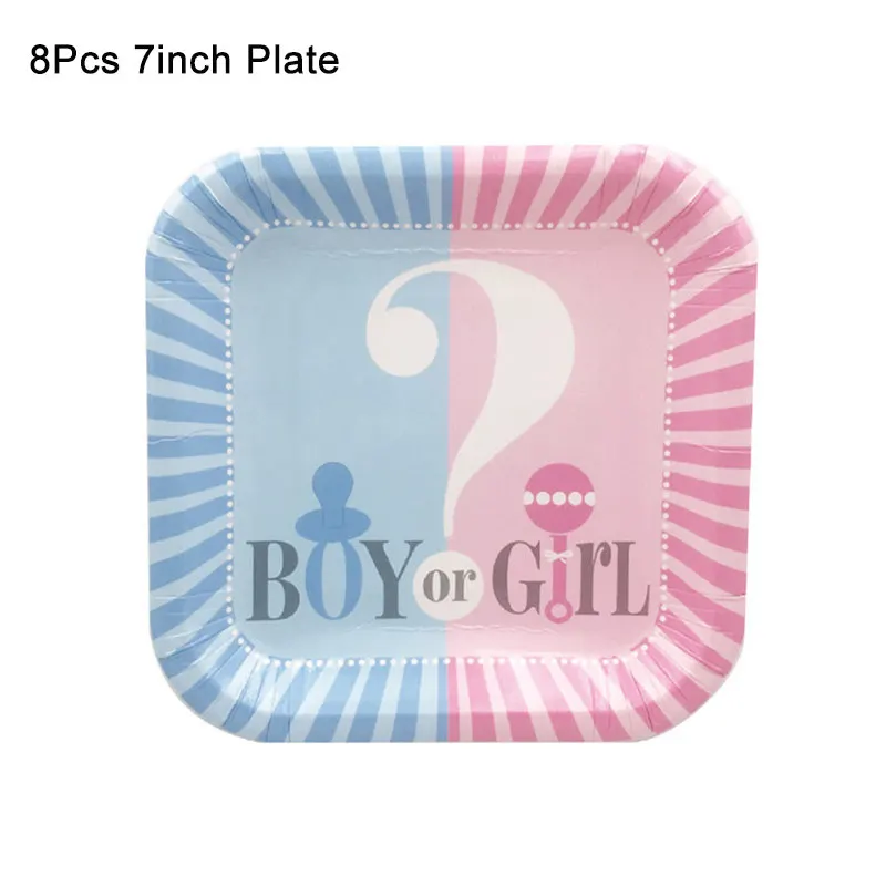 8pcs 7inch plates Набор одноразовой посуды для мальчиков и девочек, детская душевая пластина Салфетка скатерть, вечерние украшения - Цвет: 8pcs 7inch plates