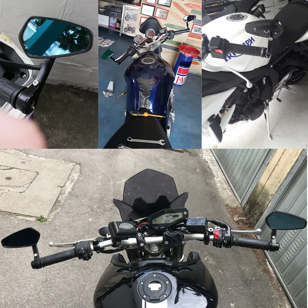 Универсальный мотоцикл Ручка Бар Конец Зеркало Черный 7/8 &quot22 мм для Suzuki yamaha Honda