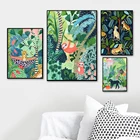 Постеры и принты леопардовых растений, настенная Картина на холсте, украшение для дома, гостиной, детской комнаты, тропические скандинавские джунгли