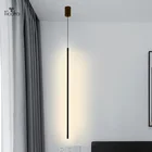 Kobuc Nordic светодиодный подвесной светильник s минимализм линейный светильник s 6080100140 см длинные подвесной светильник для постели ТВ фон бар проход