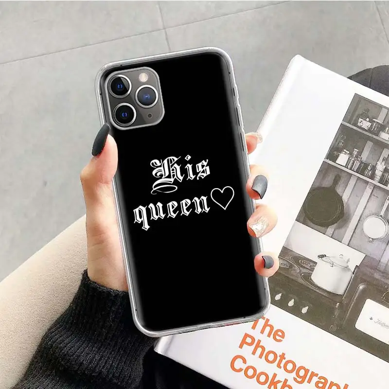 Чехол для влюбленных King queen для Apple iphone 11 Pro XS Max XR X 7 8 6 6S Plus 5 5S SE 10 десять подарочных силиконовых чехлов для телефона