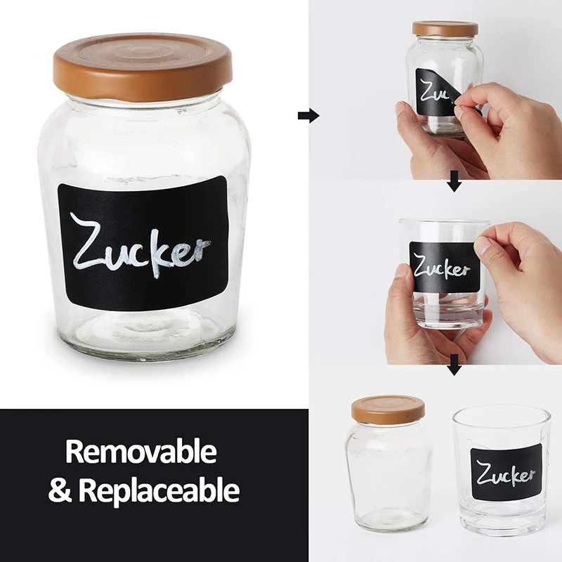 150 шт./рулон высококачественные кухонные этикетки черного цвета. Пустые липкие в