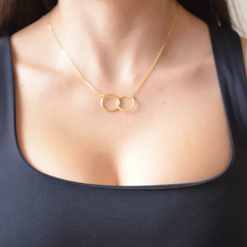 Ожерелье из двух колец ожерелье Infinity Karma Jewelry XL013 | Украшения и аксессуары