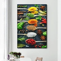 modern kitchen mix herb and spices oil painting on canvas posters and prints cuadros wall art pictures for restaurant dinning
