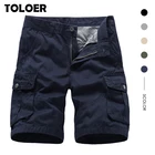 Шорты-карго мужские с множеством карманов, хлопок, повседневные свободные рабочие штаны, шорты в стиле милитари, спортивные, лето 2022