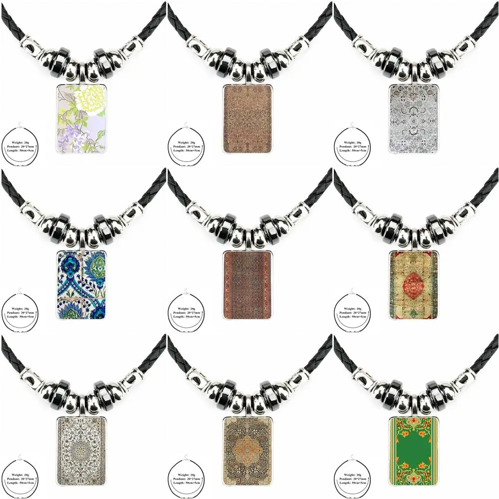 Старинные антикварные черные кожаные шарик стеклянный кабошон для кулона