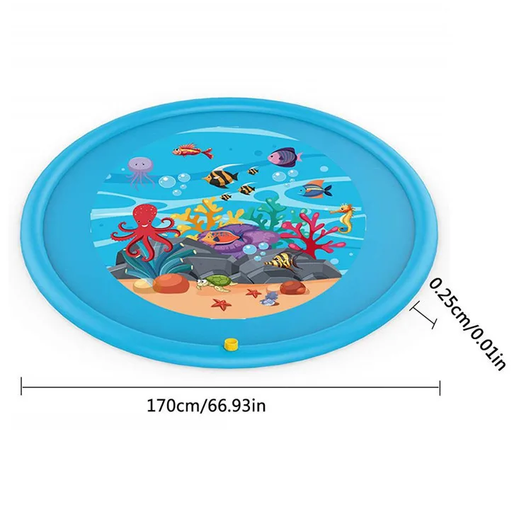 

170CM/100cm Diameter Outdoor Water Spray Pad Children's Play Game Mat Spray Pool Baby Playing Pad Water Jet Pool