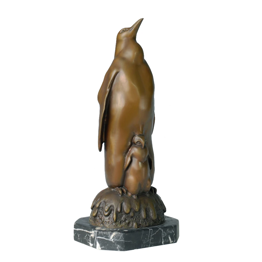 

Penguin Mother and Baby Statue Bronze Animal Love Sculpture Art Wonderful Children Room Home Decoration Gift