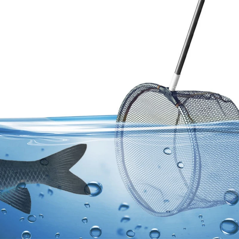 

Anti-hook Fishing Net Head Aluminum Alloy Frame Landing Net Removable Hand Net Fish Mesh Net Head Fishing Gear