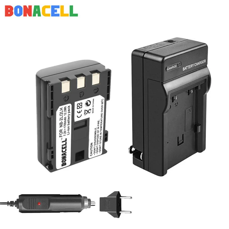 Bonacell 1.7Ah NB-2L NB-2LH батарея + ЖК-зарядное устройство для цифровой камеры Canon EOS 400D S80 S70