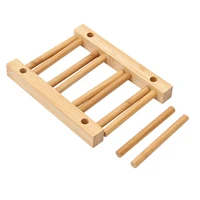new arrival multi function bracket pots and pans drain rack fashion bamboo and wood display show book plate tray cup wholesale