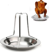 chicken roaster rack folding stainless steel vertical roaster chicken holder pan non stick carbon steel grilling tool for bbq