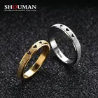 SHOUMAN 4 мм, титановая сталь, искусственное золото, серебро, матовое мужское и женское кольцо для пары, модный простой индивидуальный ID подарок