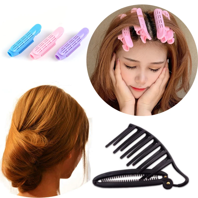 

Hair Styling Hair Clips Accessories for Women Girl 2021 Black Dunot Bun Braiding Maker Weave Tool Braider Twist Roller Ornament